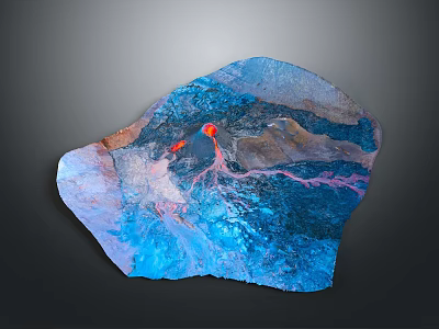 Colorful Natural Terrain With Blue Pink Hues And Flowing Irregular Textures 3d model