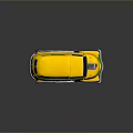 Yellow Vintage Van With JIMMY'S Lettering Green Stripes Purple Windows And Silver Exhaust Pipe