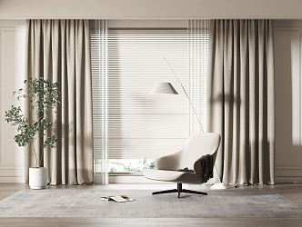 Modern Curtains 3d model