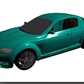 Blue Mazda Sports Car With Sleek Design And Black Wheels On Pink Background