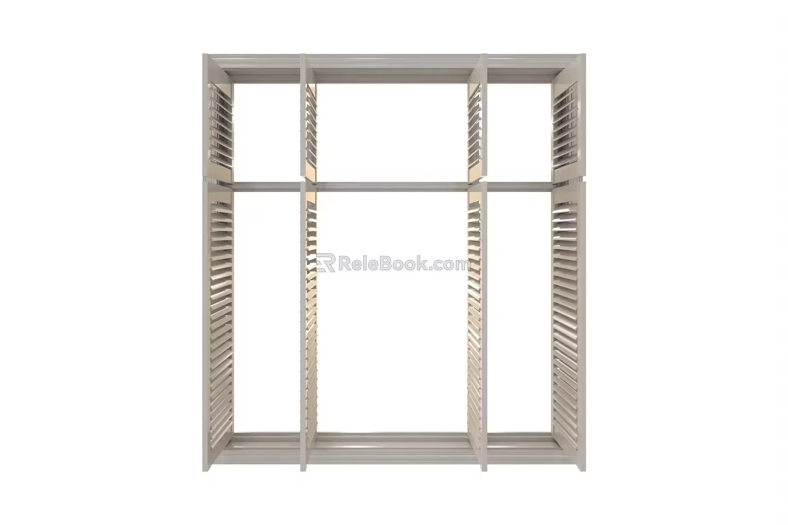 Modern Louver Shutter Segment Window 3d model