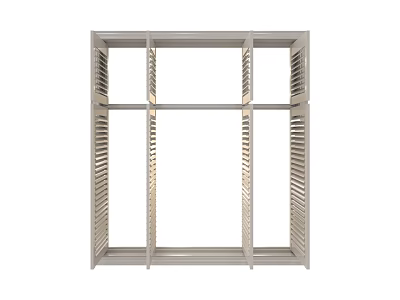 White Window Shutters With Louvered Design For Modern Home Interior Decor 3d model