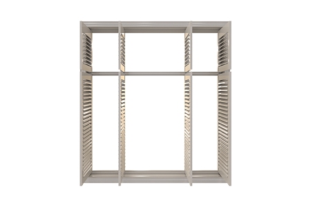 Modern Louver Shutter Segment Window 3d model