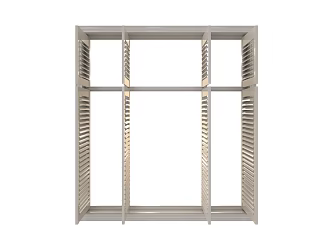 Modern Louver Shutter Segment Window 3d model