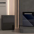 Modern Poliform Kitchen Appliances With Sleek Black Finish And Geometric Patterns