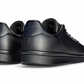 Classic Leather Black Sneakers With Round Toe And Lace Up Design For Casual Wear