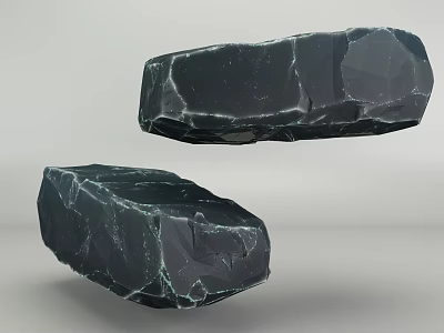 Natural Black Stone With Rough Surface And Textured Design For Decorative Use 3d model