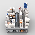 LEGO toy building blocks city subway underground city buildings 3d model