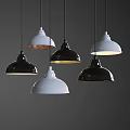 Black and White Pendant Lights with Modern Design and Assorted Hanging Shades