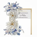 Elegant White And Blue Floral Arrangement In Decorative Vase With Fresh Blooms