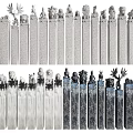 Elegant Classic Architectural Roman Columns with Ornate Stone Top Sculptures