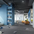 Office Reception Desk Rest Area Office 3d model