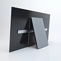 Sleek Modern Black Computer Monitor With Gray Stand And Panel Design