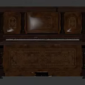 Elegant Vintage Carved Wooden Piano With Intricate Ornate Details And Classic Design