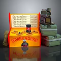 Whack A Scay Game Box Setup With Stacked Green Cases And Vintage Equipment