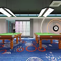 Modern Billiards Club Interior Design With Stylish Decor 3d model