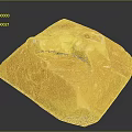 Yellow Square Shaped Rocky Terrain Featuring Rough Surface And Natural Texture Structure 3d model