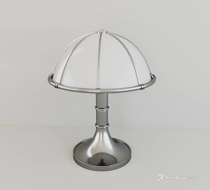 Unique shaped Table Lamp with Transparent Dome Lampshade and Metal Base Modern Minimalist Design 3d model 