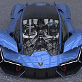 Stunning Futuristic Blue Supercar With Sleek Aerodynamic Design And Transparent Roof
