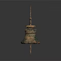 Bronze Bell Sculpture With Intricate Carvings And Top Ring Decoration