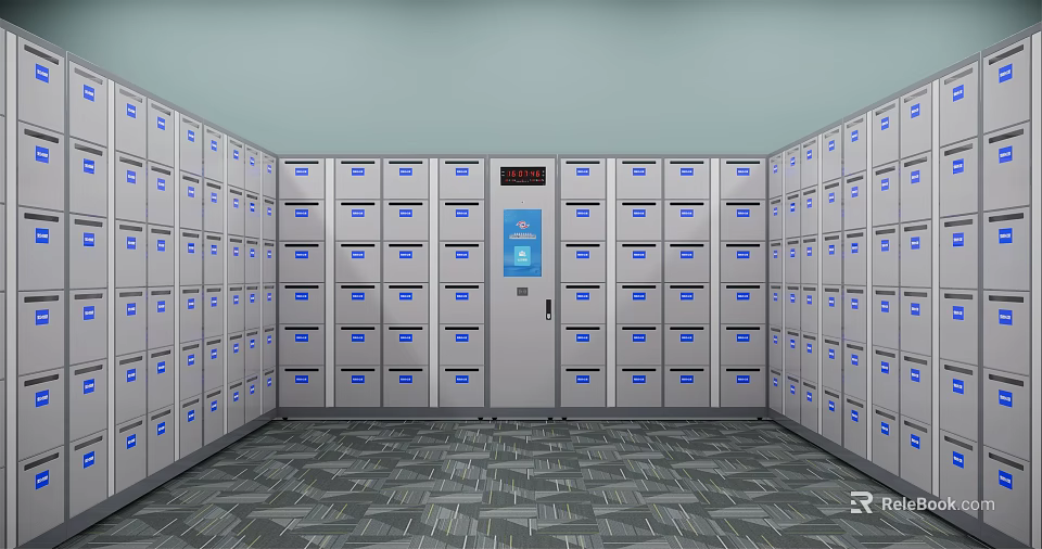 Smart Modern Bookcases Interior With Many Storage Units In Indoor Scene 3d model 