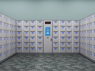 Modern filing cabinet organ unit intelligent file exchange cabinet 3d model