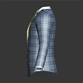 Blue Plaid Blazer With White Shirt And Yellow Tie Stylish Formal Wear