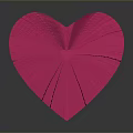 Shiny Red Heart With Radiating Pattern On Gray Background And Reflection 3d model