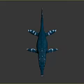 Blue Prehistoric Marine Reptile With Long Snout Sharp Teeth And Streamlined Flippers