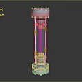 Modern Transparent Cylindrical Component With Metal Top Base And Internal Structure 3d model