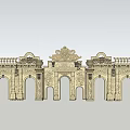 Elegant Ornate Event Gateway With Elaborate Carvings Arches And Columns