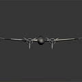 Vintage Camouflage Airplane Model Featuring Twin Engine And Orange Wing Triangles Design