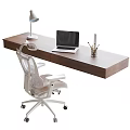 Desk and Chair Desk Office Chair Table Lamp 3d model
