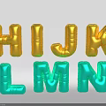 Decorative Gold and Turquoise Inflatable Letters Alphabet Characters in Bright Colors
