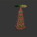 Vintage Candlestick Christmas Pyramid Wooden Tower 3d model