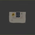 3D Model of Multi Storey Urban Brick Building with Street Lamp Tree and Bench