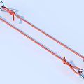 Sturdy Red Cords With Metal Rings And Tied Knots For Household Essentials