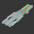 Futuristic Water Transport Vehicle With Sleek Silver Exterior And Yellow Accents