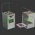Modern White Kitchen Gas Stoves With Oven One Open Door And One Open Lid Design