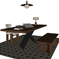 Modern Middle Ancient Style Desk and Chair Combination Middle Ancient Style Chandelier Middle Ancient Style Table Lamp Middle Ancient Style Stool Middle Ancient Style Single Chair Middle Ancient Style Desk Ornaments 3d model