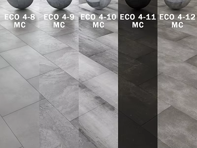 Gray Textured Floor Tile Components From ECO 4-8 to 4-12 MC Series 3d model