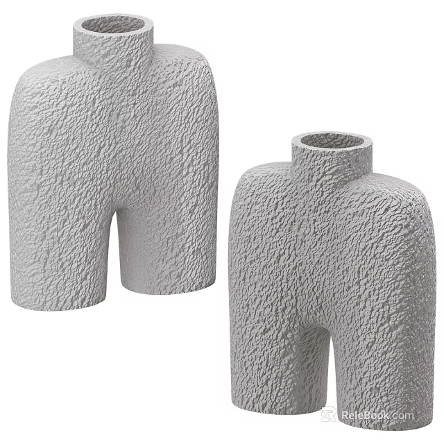 Gray Textured Abstract Human Shape Decorative Ornament Set For Home Interior Decoration 3d model 