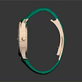 Elegant Luxury Watch With Green Crocodile Strap Gold Case And Green Dial