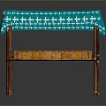 Portable Foldable Stand With Blue Cloth Cover And Wooden Frame