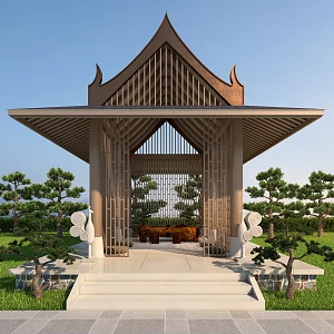New Chinese Pavilion 3d model
