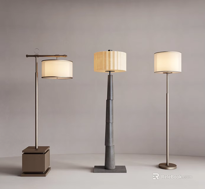Contemporary Floor Lamps Featuring Various Design Elements And Elegant Shades 3d model