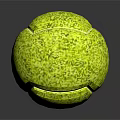 Green Textured Tennis Ball With Shiny Reflection On Dark Surface