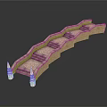 Arched Stone Bridge Design With Stair Steps And Decorative Pillars