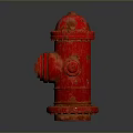 Red Fire Hydrant With Classic Design On Dark Reflective Surface