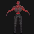 Game Movie Character With Red Skin Muscular Build Black Pants And Boots